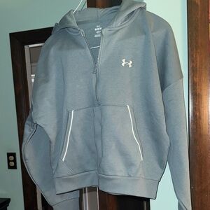 Under Armour Blue Half-Zip crop Hoodie women's size medium